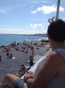 looking down the beach